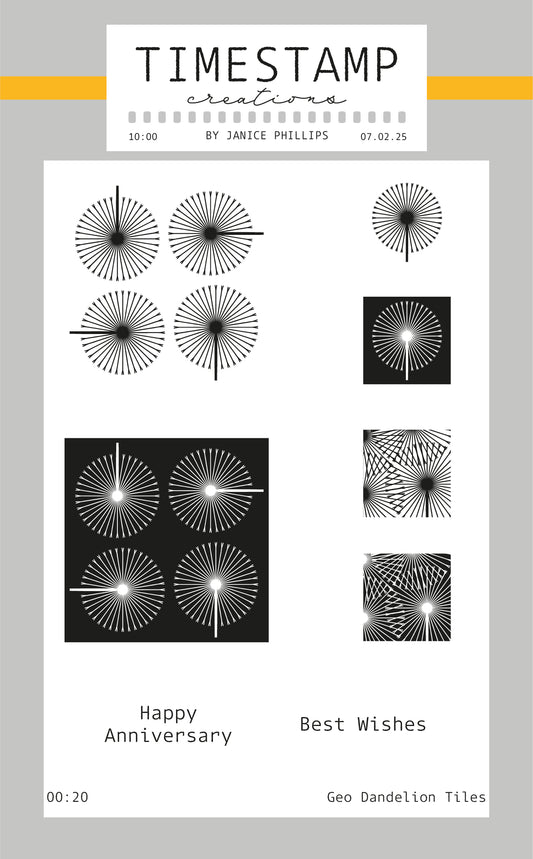 Design elements with geometric patterns and text on a light gray background