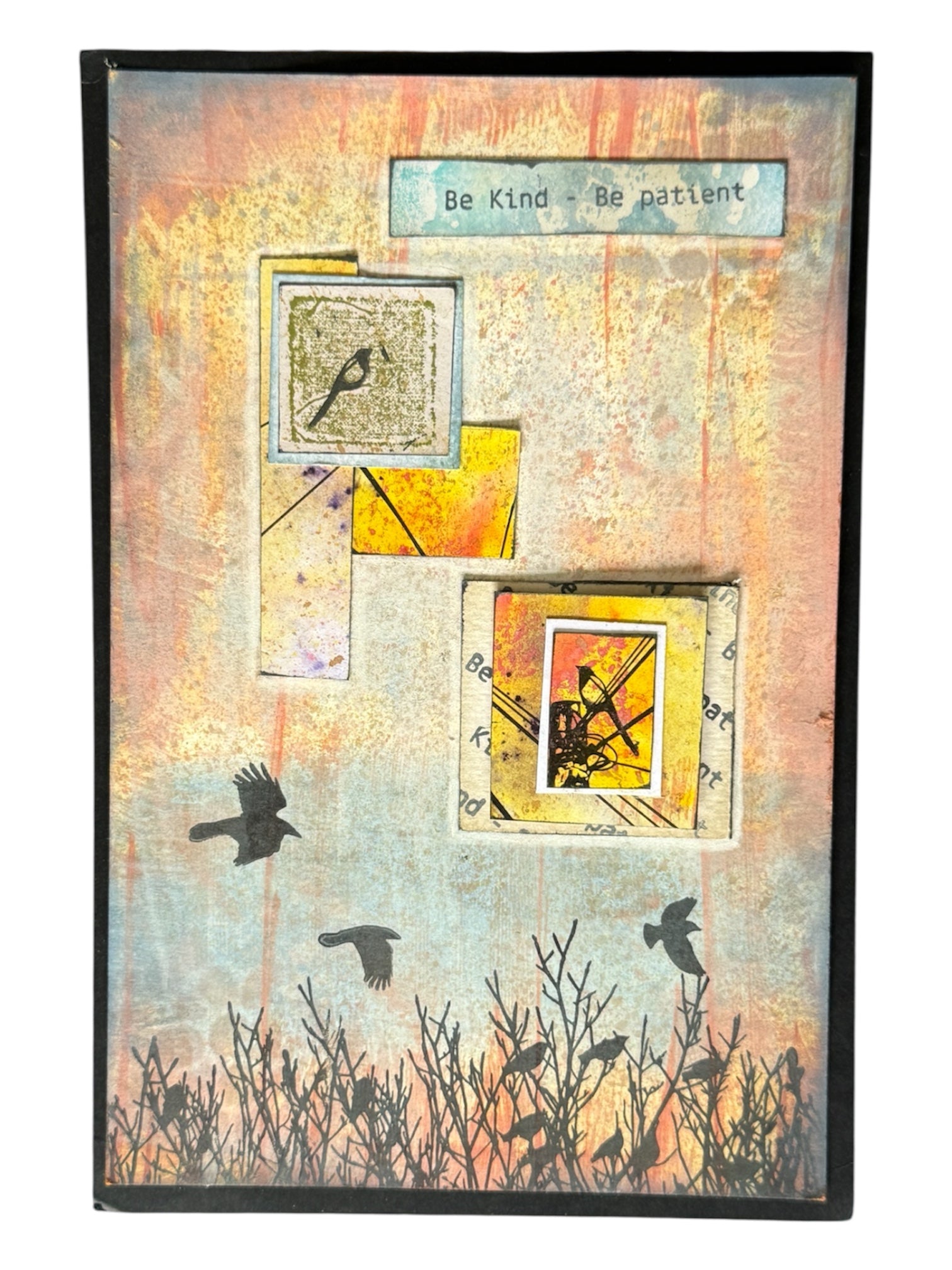various birds on grungy backdrop