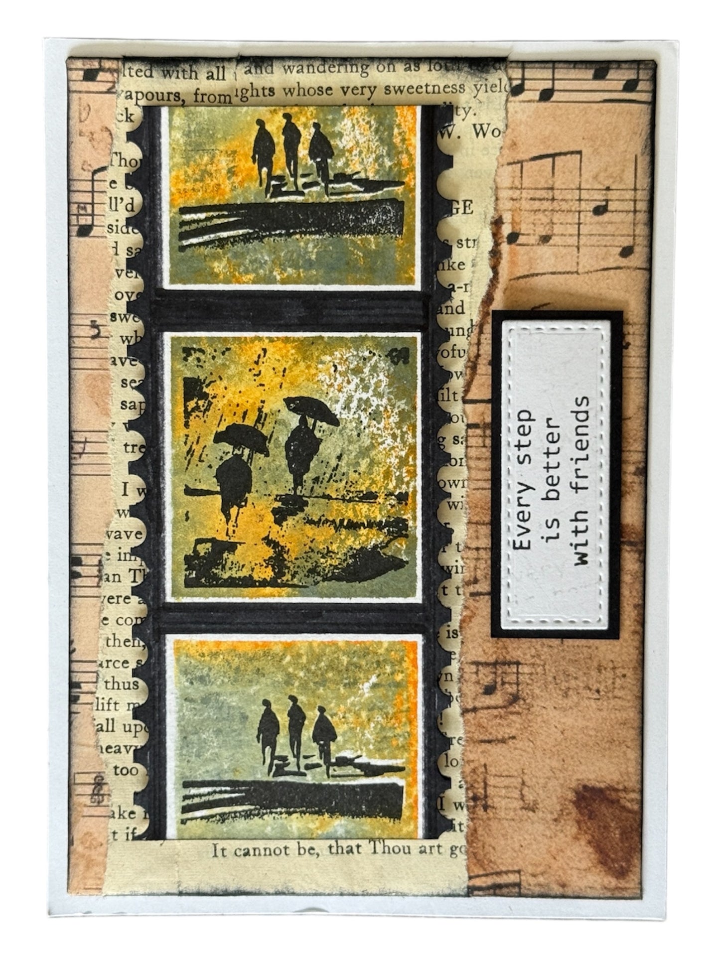people walking in a collage