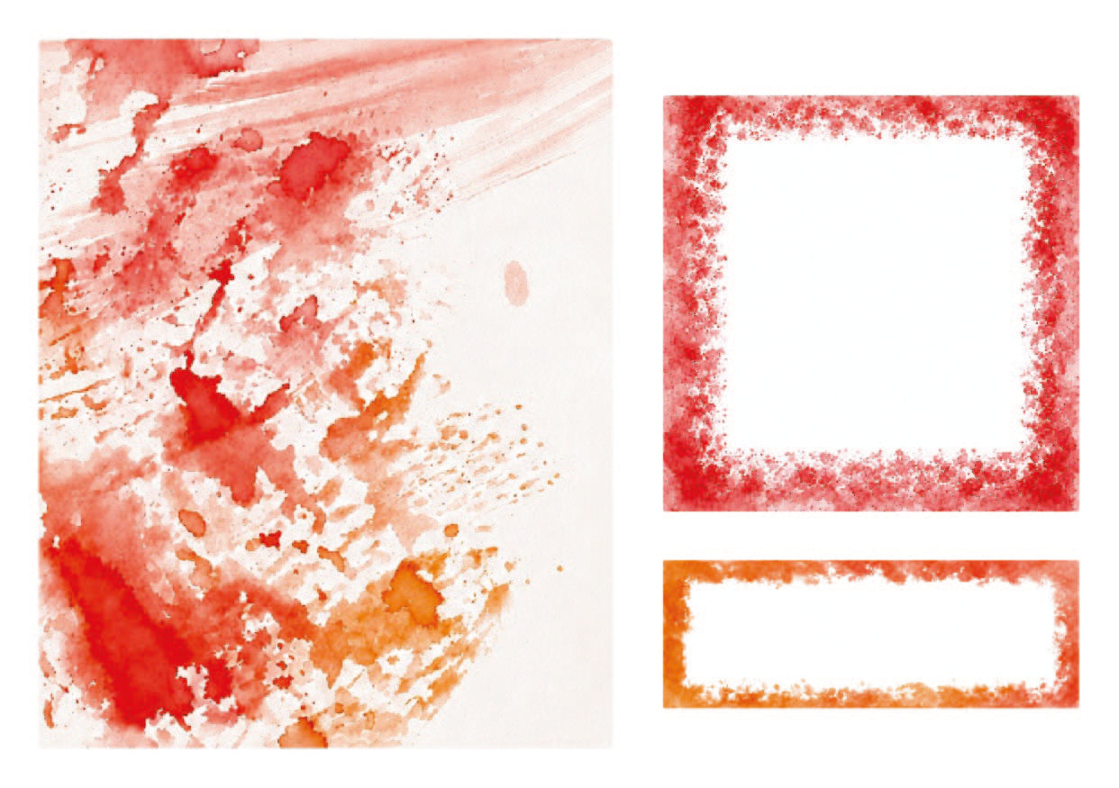 Abstract art with red and white colors on a white background