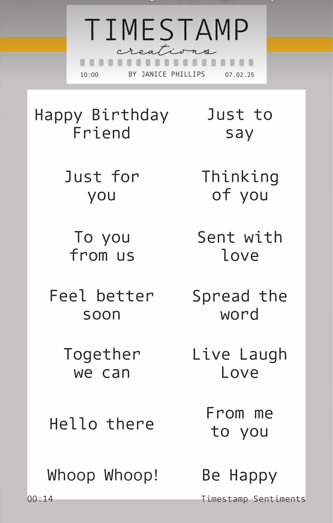 Sentiments, Alphabets, Frames & Masks