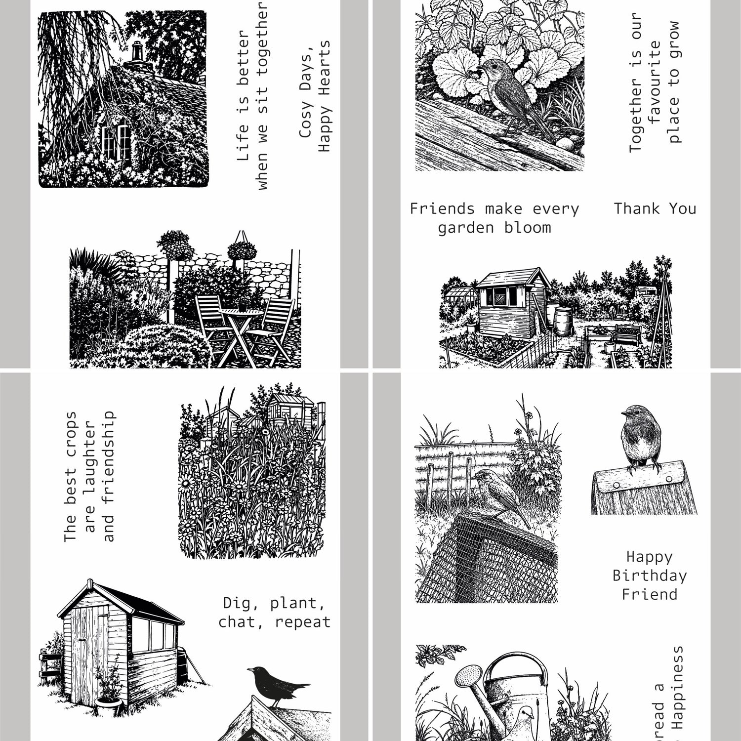 image showing four allotment scenes