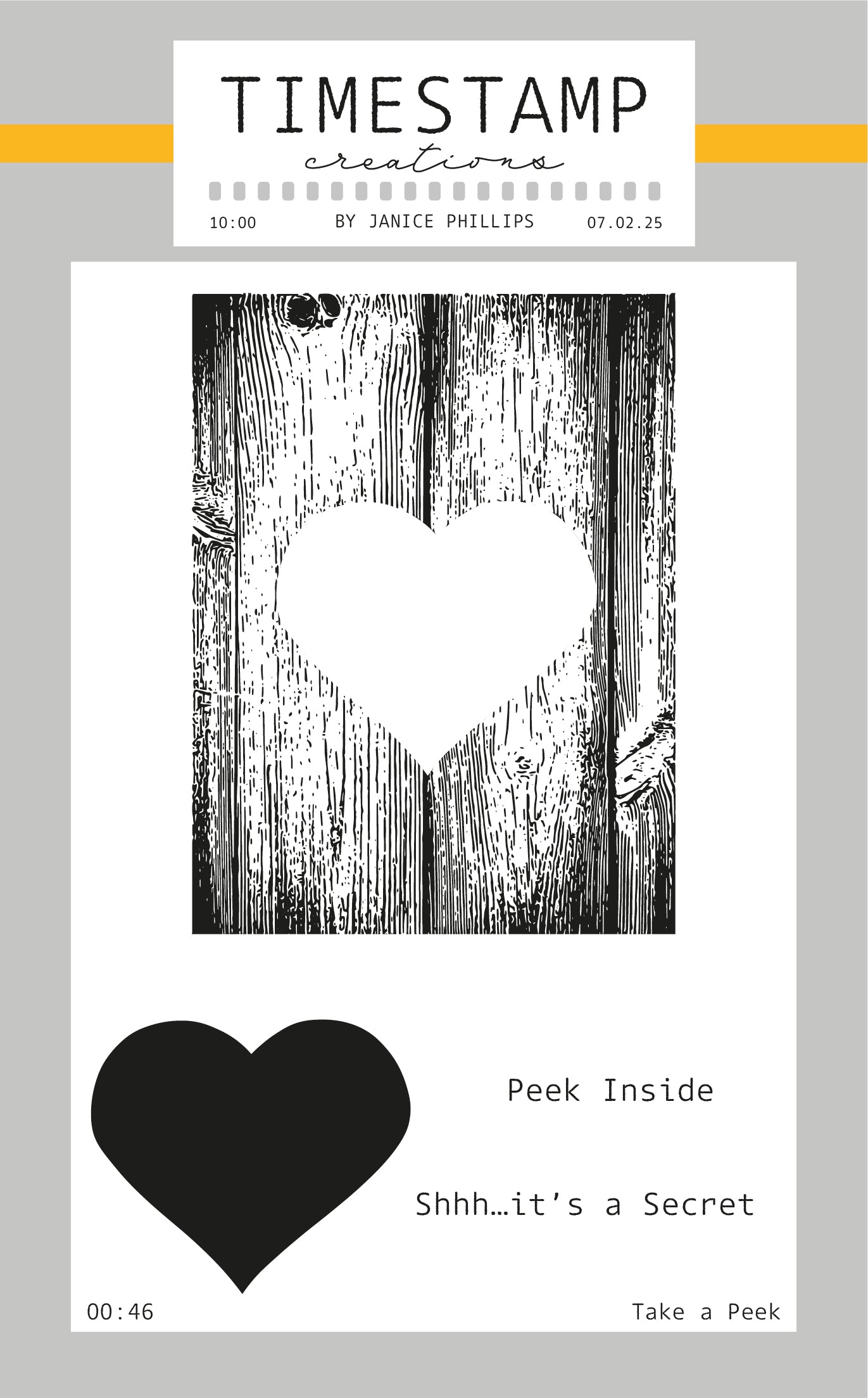 Cover of a book or album with a heart design and text on a light gray background
