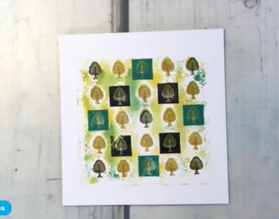 Art print with tree pattern on a white background