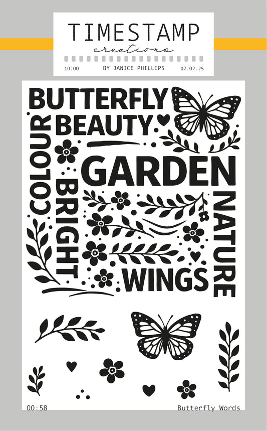 Stencils with butterfly and nature-themed designs on a gray background