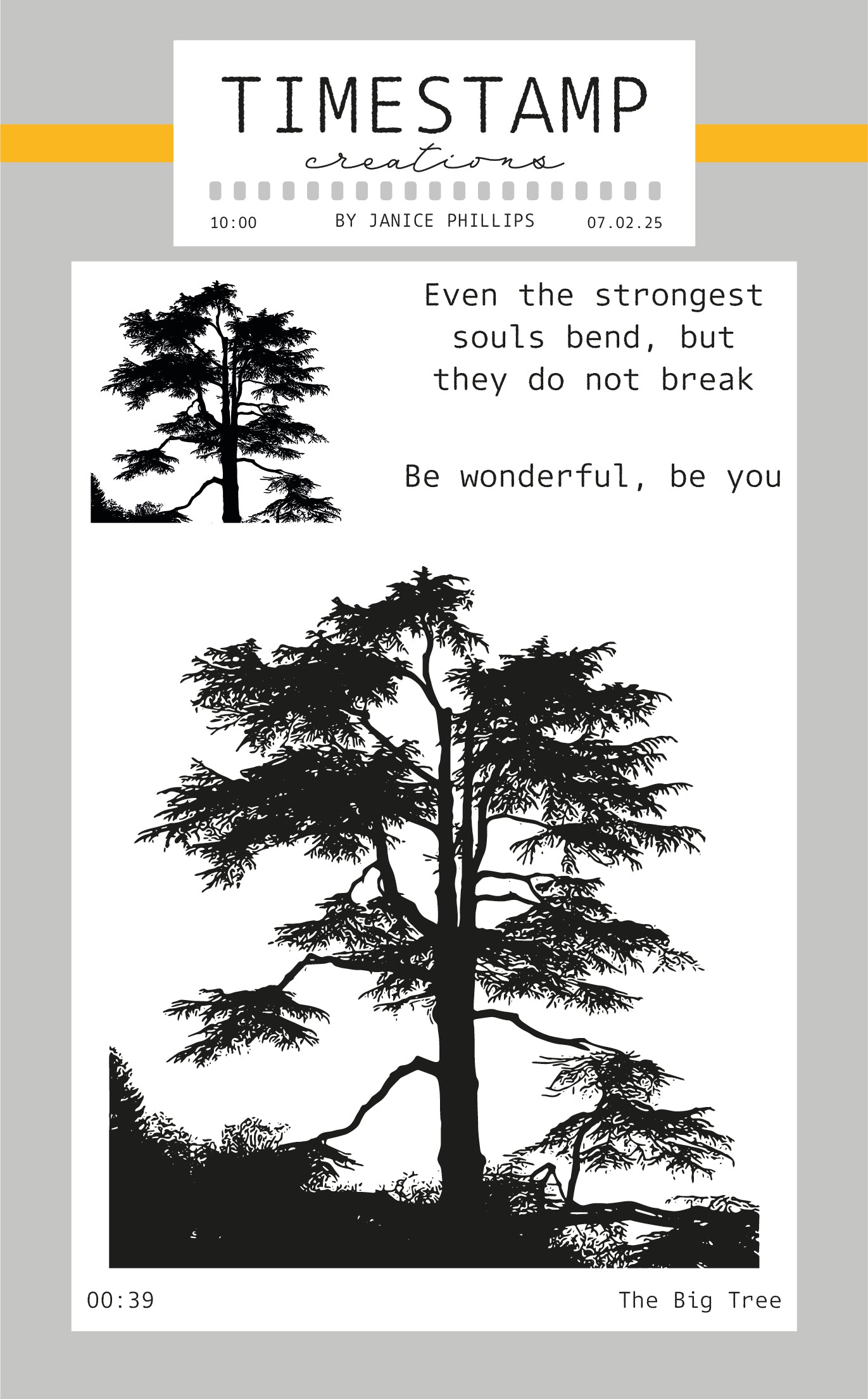 Silhouette of a tree with motivational quote on a light gray background