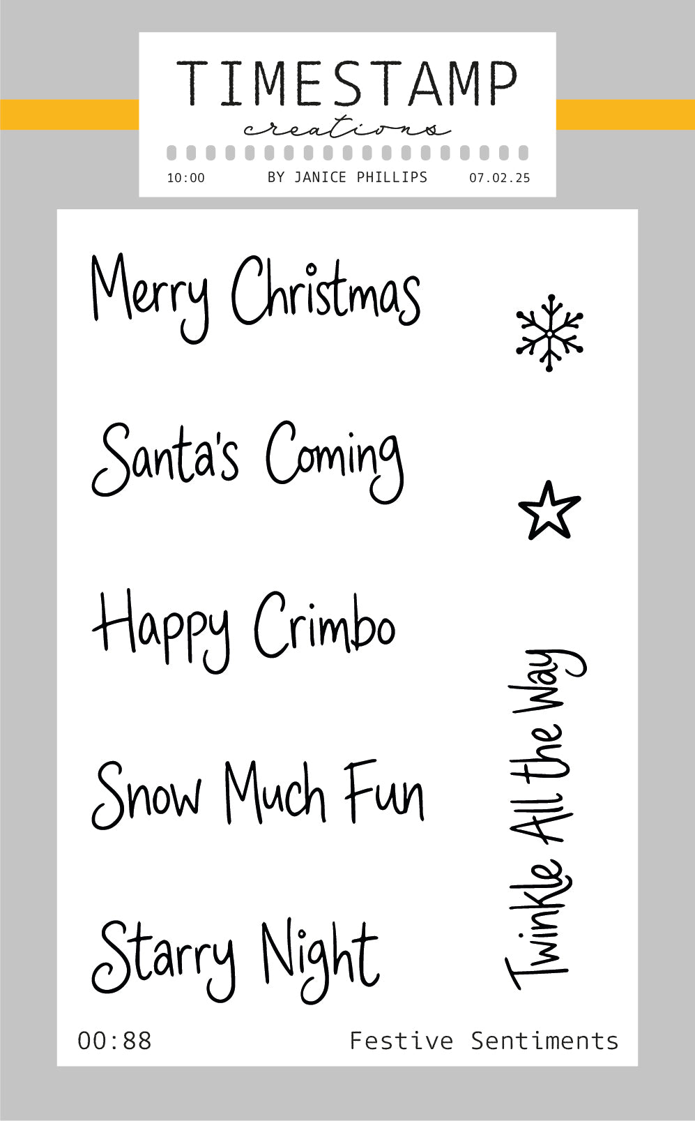 Festive Christmas Sentiments with a star and snowflake 