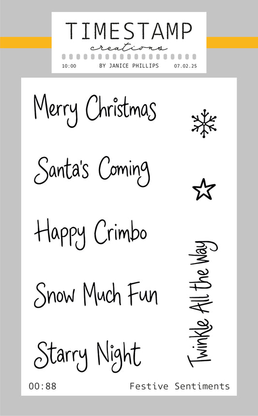 Festive Christmas Sentiments with a star and snowflake 