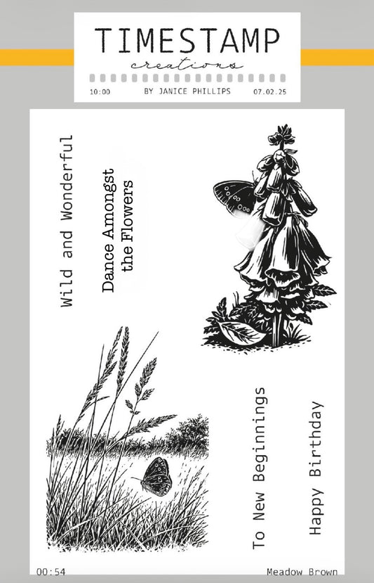 Stamps with nature-themed designs and text on a white background