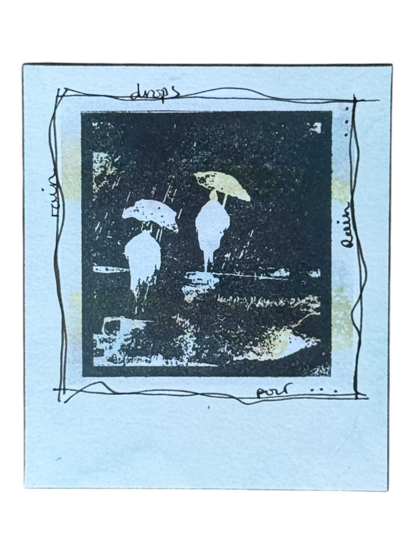 people walking in the rain