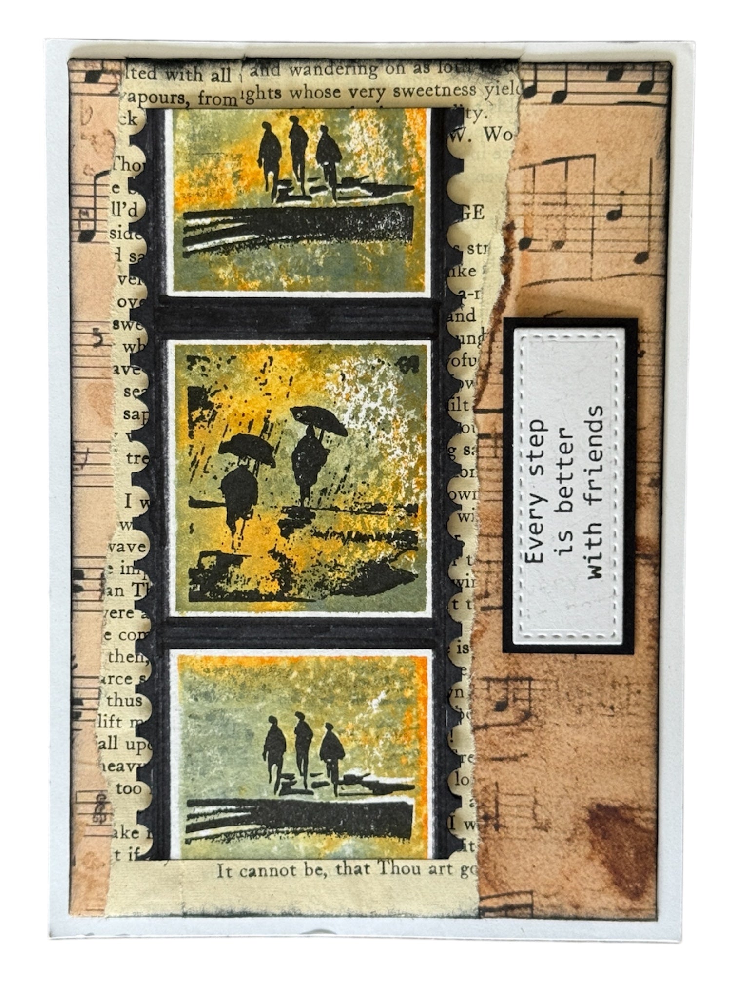 people walking in a collage