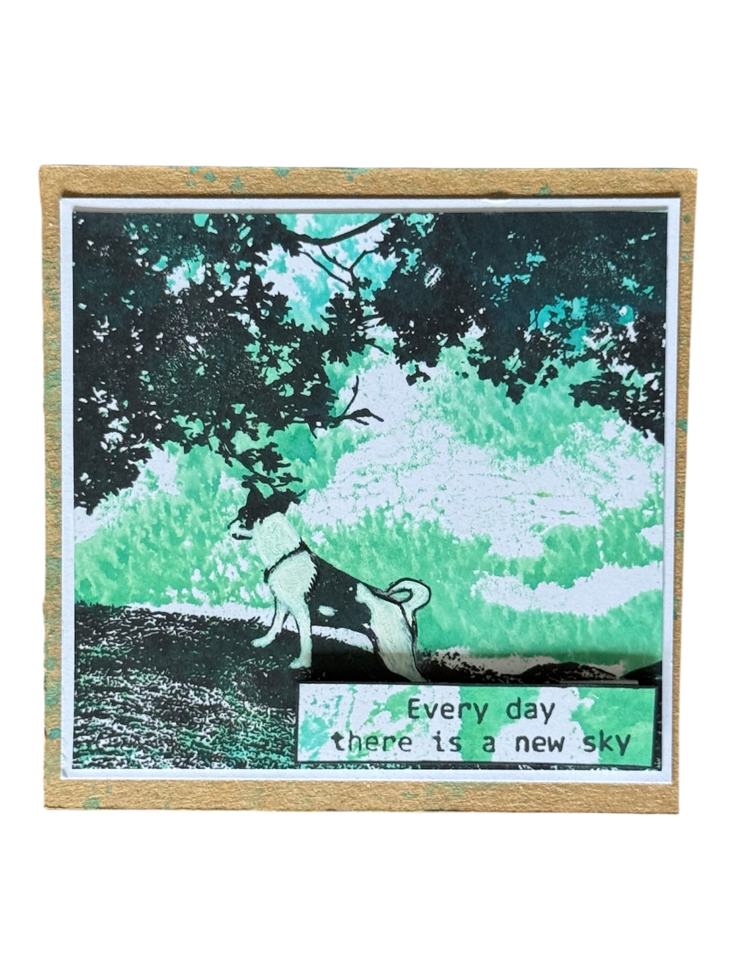 dog on a hill with a tree