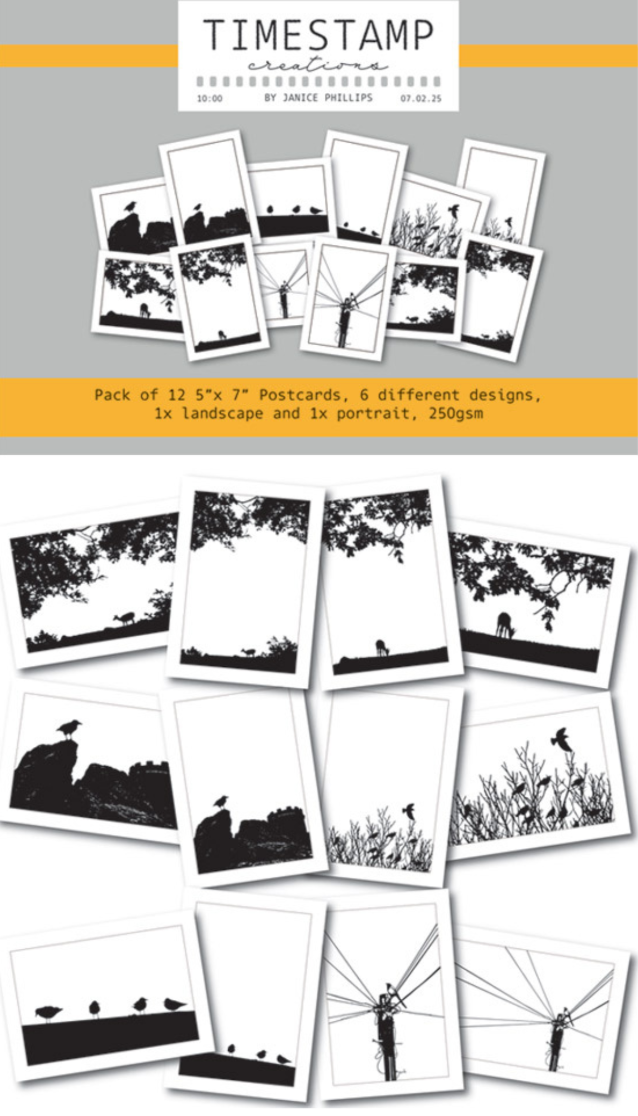Set of 12 Postcards of beautiful scenes